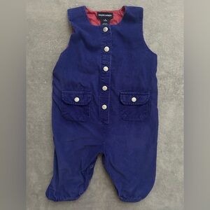 VINTAGE Ralph Lauren Blue Corduroy overalls size 12Mo